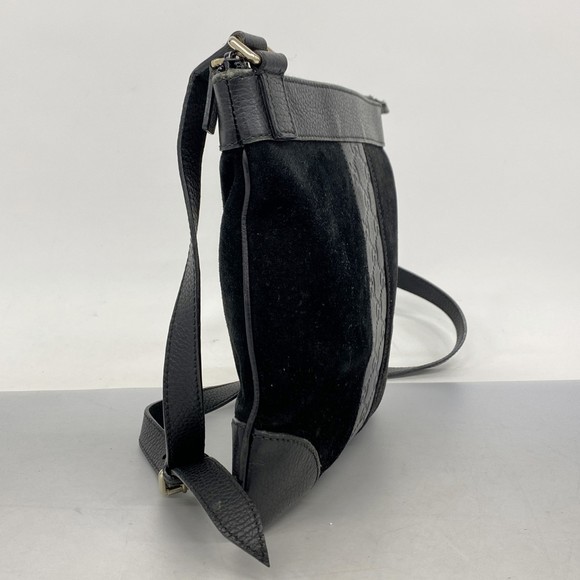 Gucci Suede Leather Bag Shoulder ssima Black - Picture 1 of 9